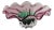 Murano Style Sommerso Art Glass Ruffled Centerpiece Bowl Pink Green 20" For Sale