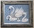 A family of swans in shades of white, gray blue. Minimalism, Americana, Contemporary, Folk Art, English Traditional....