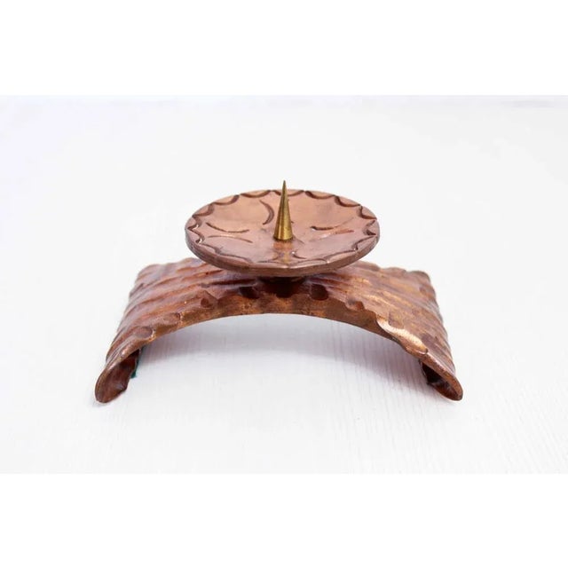 Brutalist Copper & Bronze Candle Holder, 1950s For Sale - Image 12 of 12