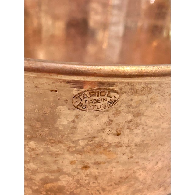 Vintage Made in Portugal Copper Jelly Pots With Brass Handles - A Set of 4 For Sale - Image 9 of 11
