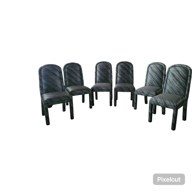 Pop Art 1980s Set of 6 Post Modern Dining Chairs For Sale - Image 3 of 8