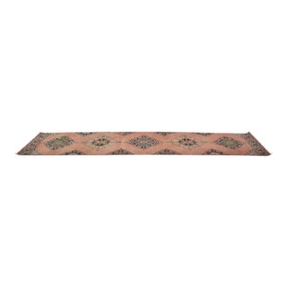 Burnt Orange Vintage Turkish Runner Rug For Sale