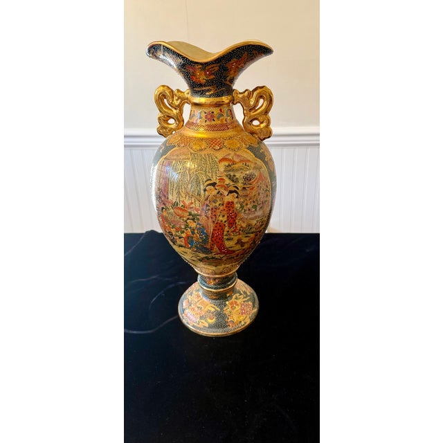 Mid-Century Modern Royal Satsuma Floor Vase For Sale - Image 3 of 18