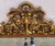 French Provincial Large Vintage Mid Century Red Column Gold Gilt Beveled Glass Hanging Wall Mirror For Sale - Image 3 of 11