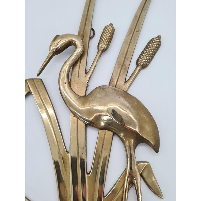 Brass Wall Decoration Herons in the Reeds, West Germany, 1970s For Sale - Image 6 of 8