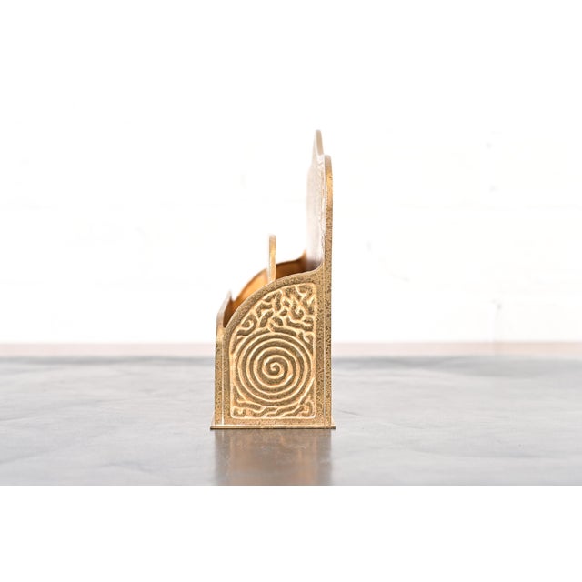 Tiffany Studios New York Zodiac Pattern Bronze Doré Letter Rack For Sale - Image 12 of 17