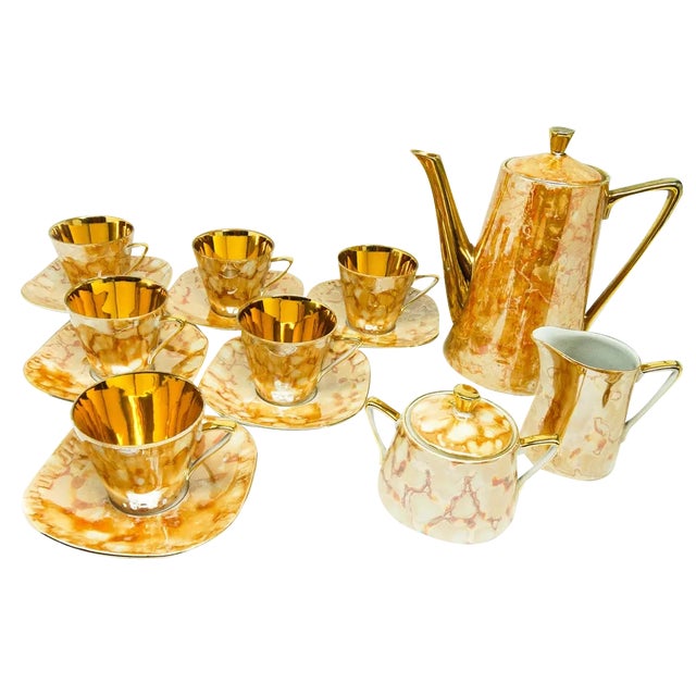 Pop-Art Coffee Set from Wawel Pottery, Poland, 1960s, Set of 15 For Sale