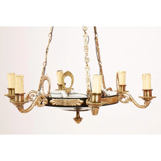 Black Antique Brass Chandelier For Sale - Image 8 of 9