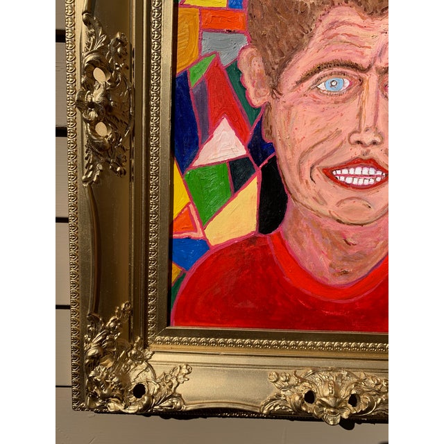Textile One-of-a-Kind Painting on Canvas "Crash Kennedy" by Serg Graff, Gold Frame, Coa For Sale - Image 7 of 10