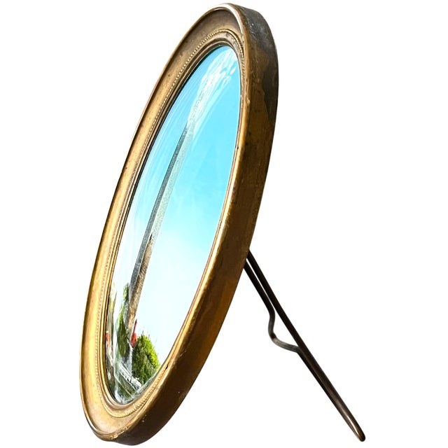Antique Reverse-Painted Washington Monument Glass Plaque in Oval Brass Frame, Circa 1900 For Sale In Jacksonville, FL - Image 6 of 7