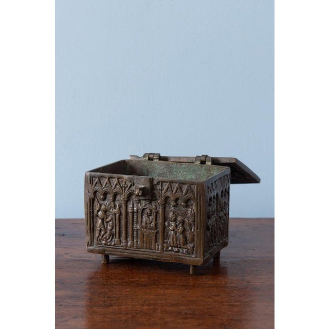 Metal Gothic Revival Bronze Casket Box, 1880 For Sale - Image 7 of 12