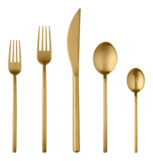Mepra Linea 5-Piece Flatware Set, Ice Oro