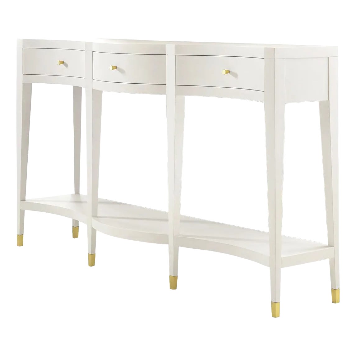 White Painted Curved Console Table | Chairish