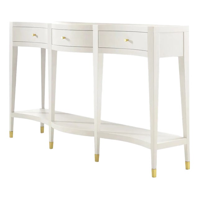 White Painted Curved Console Table For Sale