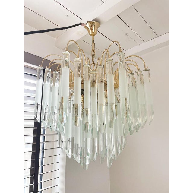 Vintage Glass Chandelier in the style of Paolo Venini, 1970s For Sale - Image 6 of 12