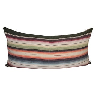 Vintage Striped Serape Lumbar Pillow For Sale