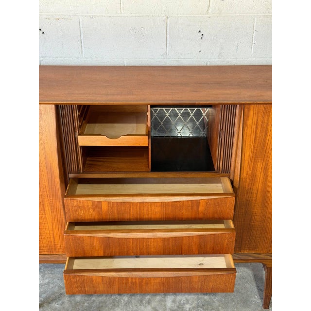 Teak Sideboard Credenza With Sliding Doors and Drawers Danish Mid-Century Modern 1960s For Sale - Image 12 of 12