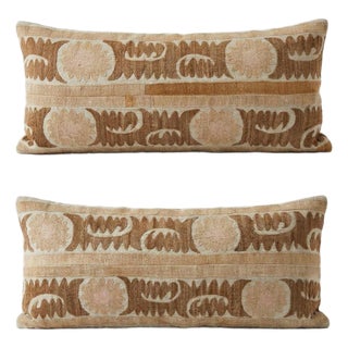 Tashkent Suzani Bedding Pillow Cover 16'' X 36'' - Set of Two For Sale