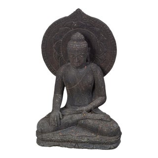 Mid 20th Century Carved Stone Buddha For Sale