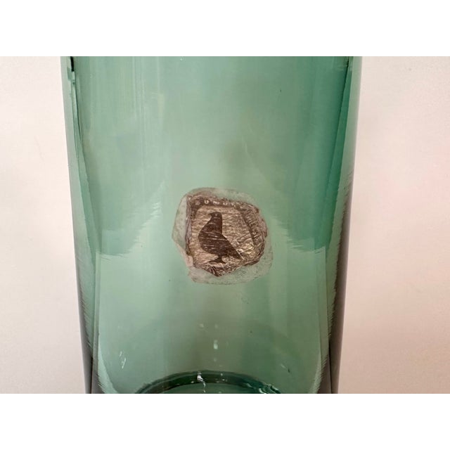 Green Mouth-Blown Glass Art Vase from Alfred Taube, 1960s For Sale - Image 8 of 10