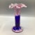 1980s Murano Colbalt Blue With Pink Swirl Floral Studio Art Glass Vases - A Pair For Sale - Image 5 of 12