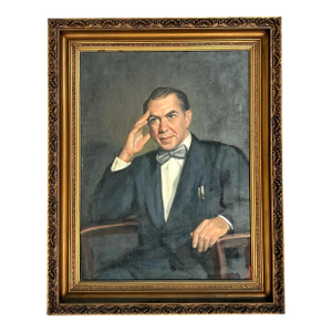 Vintage Boho 1950s Original Oil Portrait of Man