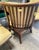 Wood Rare 7-Piece Mid-Century Modern Japanese Dining Set With Tiger Oak Live-Edge Trestle Table & 6 Swivel Chairs For Sale - Image 7 of 13