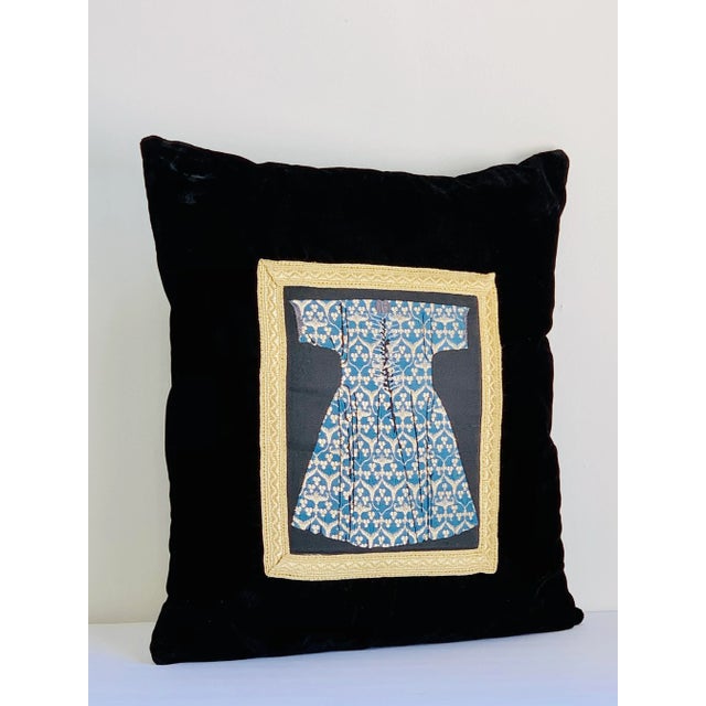 Vintage Ottoman Turkish Kaftan Silk Velvet Pillow For Sale In Miami - Image 6 of 8