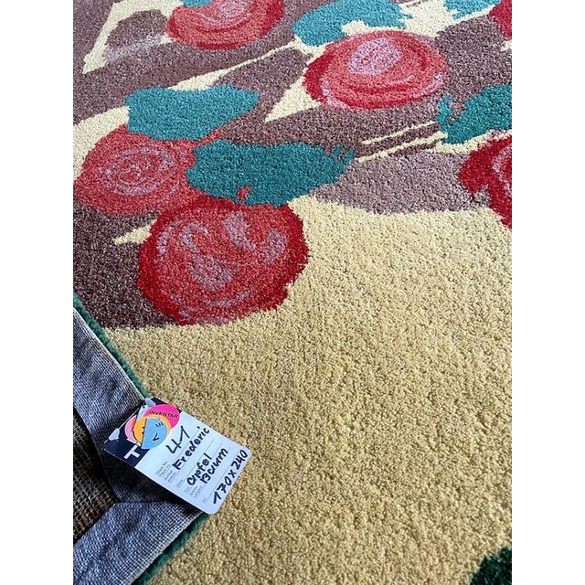 Tisca Tiara Apfel Baum Hand-Tufted Wool Rug by Frédéric, France, 1980s For Sale - Image 6 of 13