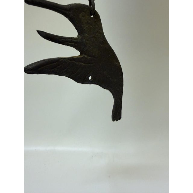 Mid-Century Modern Patinated Bronze Wind Chimes in the Style of Walter Lamb - 27" For Sale - Image 13 of 15