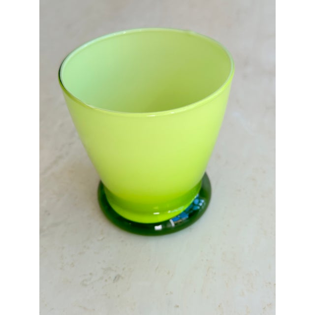 Mid-Century Modern Cased Green Lowball Tumbler Glasses - Pair For Sale - Image 3 of 4