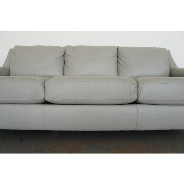 Bassett Ellery Leather Roll Arm Sofa For Sale - Image 9 of 15