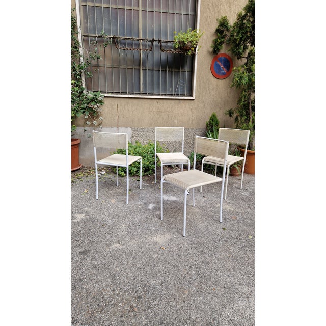 Spaghetti Chairs in Metal and PVC by Giandomenico Belotti for Alias, 1980s, Set of 4, in Very Good conditions. Designed...