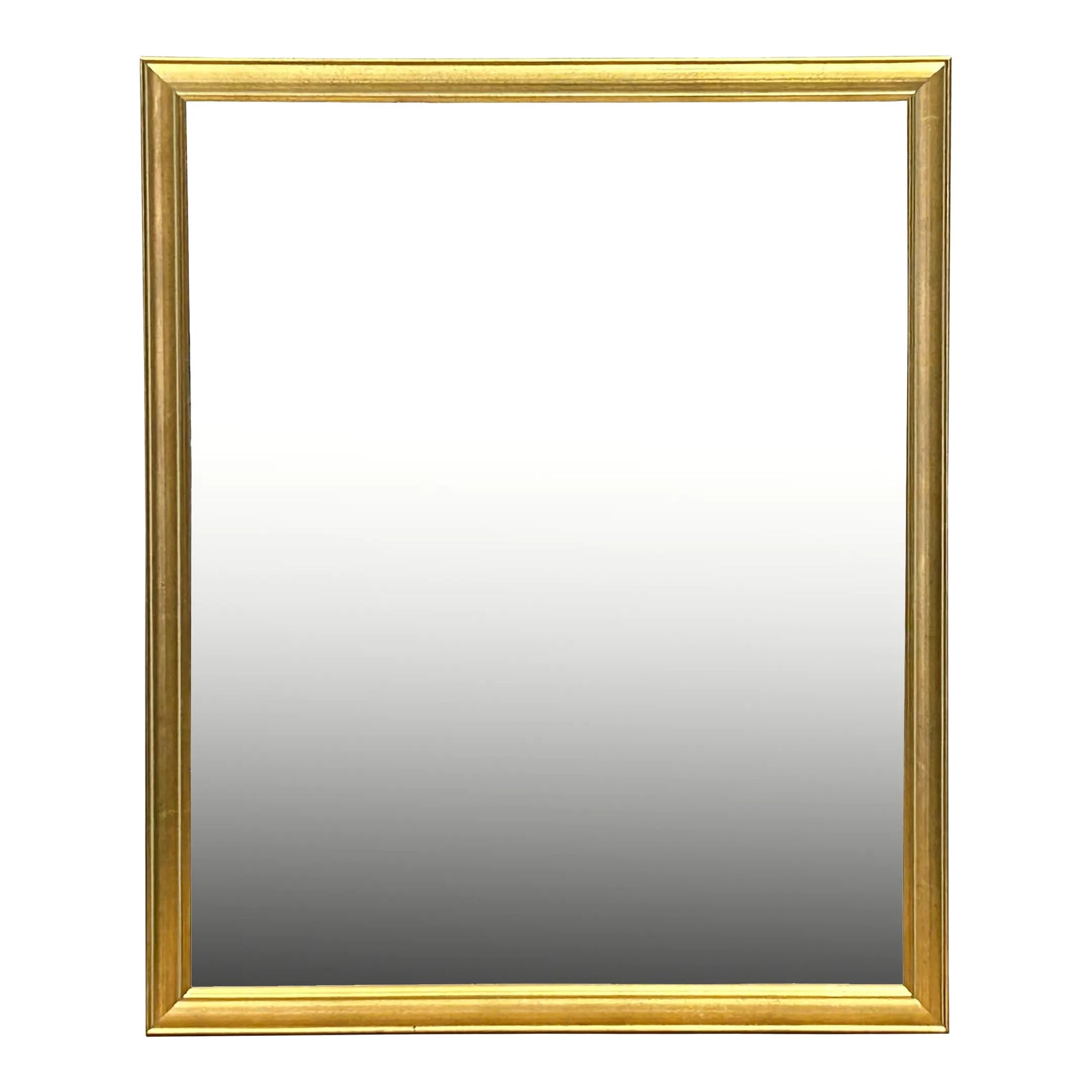 Vintage Copper Gold Paint Rectangular Wood Framed Mirror | Chairish