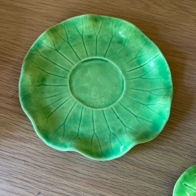 Ceramic French Jean Roger Attributed Ceramic Majolica Green Cabbage Tureen With Under Plate For Sale - Image 7 of 9