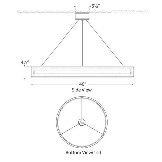 2020s Chapman & Myers for Visual Comfort Signature Connery 40" Ring Chandelier in Bronze For Sale - Image 5 of 5