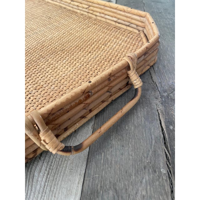 Cane and Bamboo Tray, 1950s For Sale - Image 4 of 8