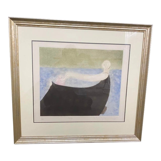 1980 Figurative Framed Lithograph Mother and Child "Joy" For Sale