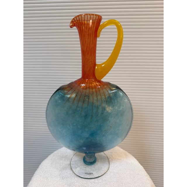 Circa 1989 Kjell Engman for Kosta Boda Bon Bon Art Glass Pitcher + Goblet, Set For Sale In San Francisco - Image 6 of 12