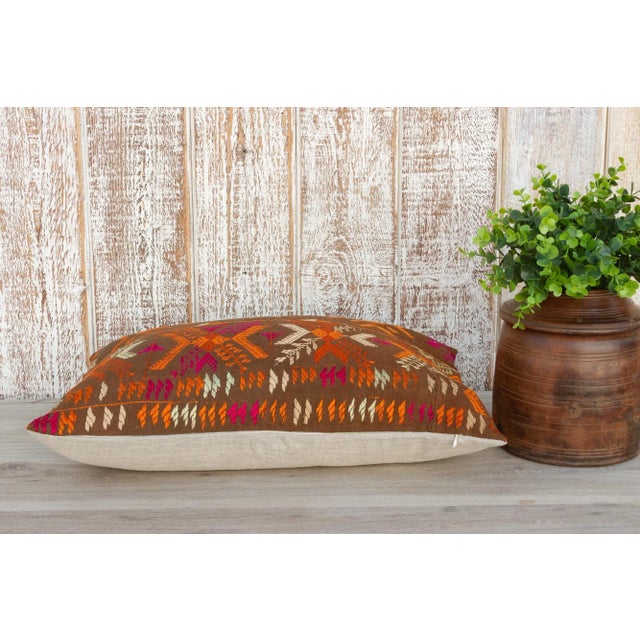 Textile Chavi Antique Indian Folk Lumbar Pillow For Sale - Image 7 of 10