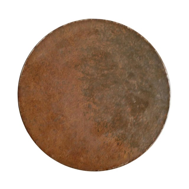 Vintage Industrial Farmhouse Rust Iron Hourglass Side Table For Sale - Image 4 of 7