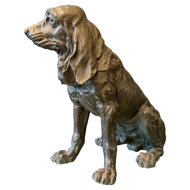 Vintage Dog Sculpture in Bronze, 1950 For Sale