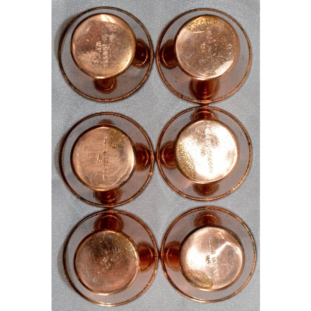 Mid-Century Modern Copper Shot Glasses in Leather Travel Case For Sale - Image 3 of 8