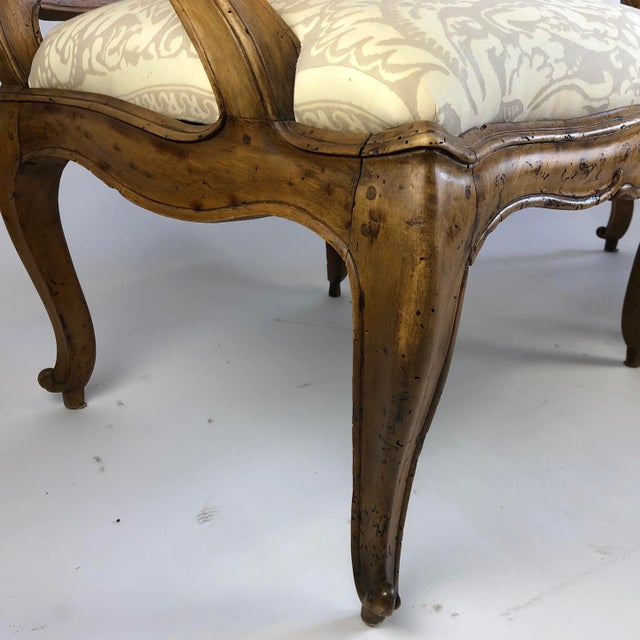 18th Century 18th Century Italian Louis XV Walnut Armchairs - a Pair For Sale - Image 5 of 13
