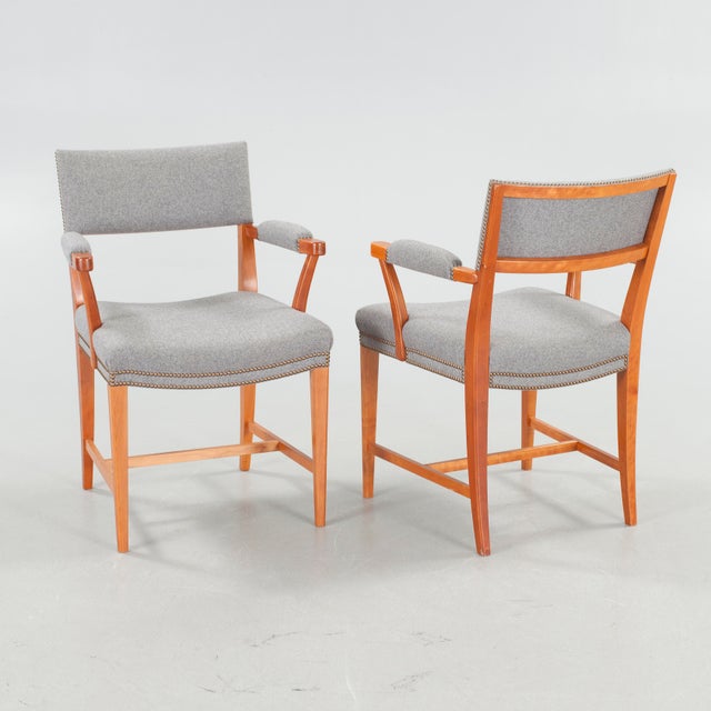 2010s Josef Frank 695 Armchairs Svenskt Tenn Set of Four For Sale - Image 5 of 11