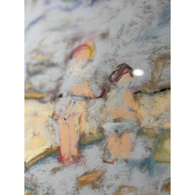 Modern Yves Wacheux, The Blue Beach, 20th Century, Mixed Media on Paper, Framed For Sale - Image 3 of 11