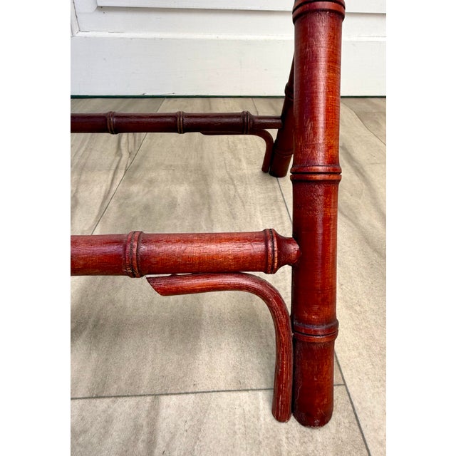 Vintage Faux Bamboo Folding Butler's Tray Table With Woven Cane Tray For Sale - Image 11 of 14