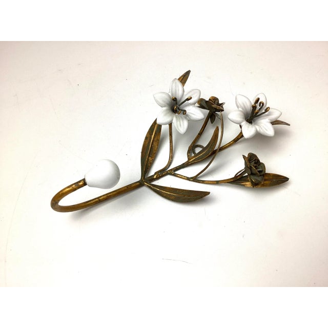 1960s 1960s Vintage Italian Ceramic Flower Wall Hook For Sale - Image 5 of 5