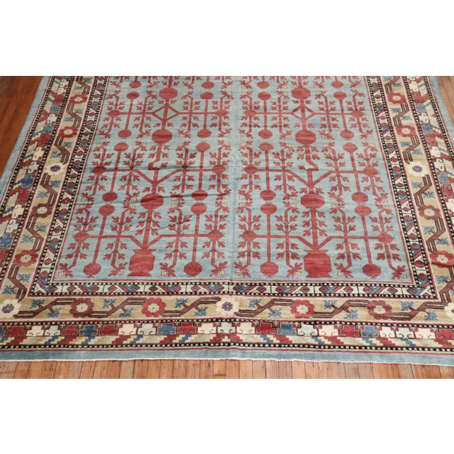 Teal Late 20th Century Room-Size Khotan Rug - 9' x 11'9" For Sale In New York - Image 6 of 6