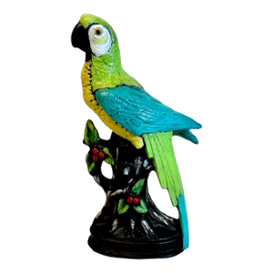 1970s Vintage Boho Chic Coastal Ceramic Folk Art Parrot Figural